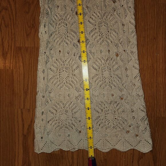 Solai The Label Women Pull On Crochet Pant Beige Sz M boho Beach Wideleg Comfort - Picture 12 of 14